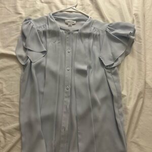 Light Blue Button-Up Blouse